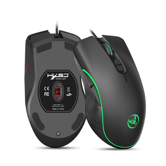 Mouse Gamer | HYSJ con RGB y 6400 DPI.